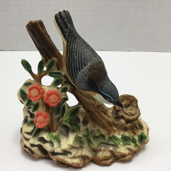 Vintage Song Bird Tree Branch Flowers Plastic Hong Kong - Picture 1 of 5